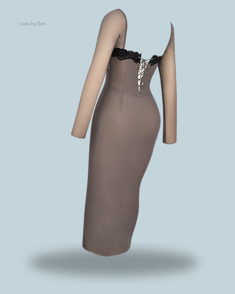 HOUSE OF CB SERAPHINA SMOKE CORSET DRESS