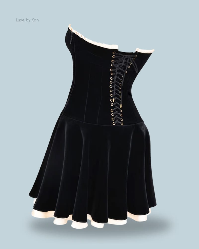 HOUSE OF CB Marilla Black Velvet Strapless Dress