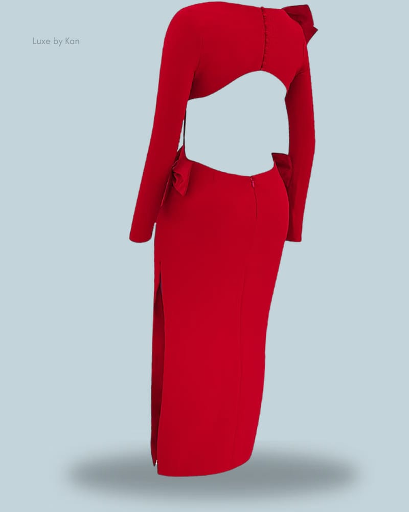HOUSE OF CB Lavele Red Bow Maxi Dress