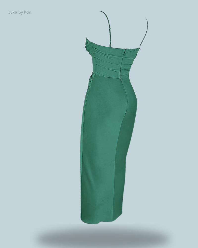House of CB TEIA DRAPED CORSET MIDI DRESS