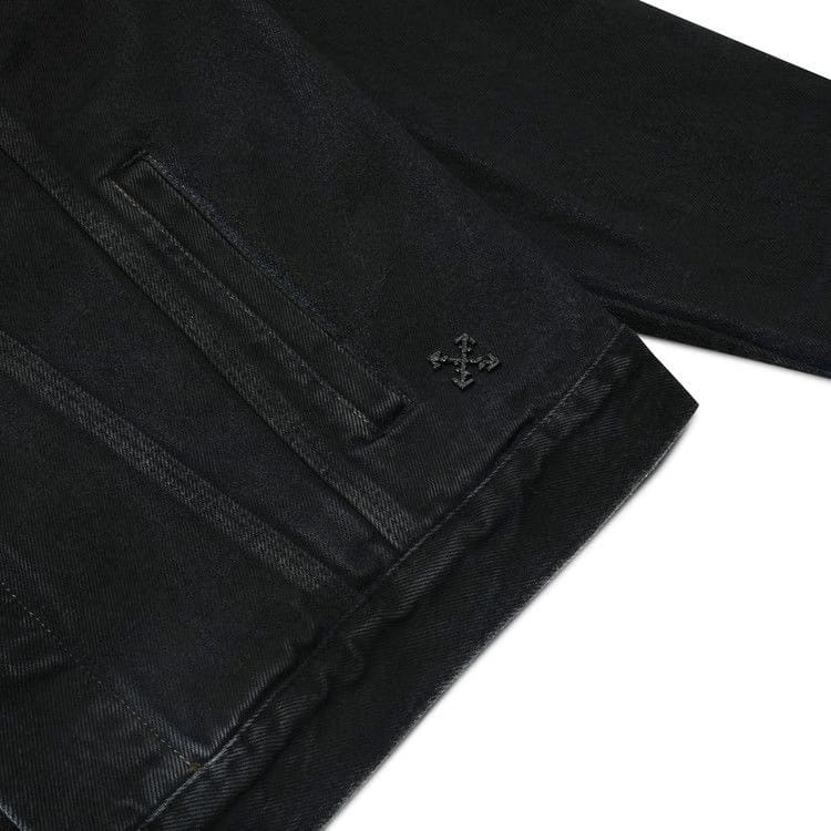 Off-White Stencil Slim Denim Jacket Black/Medium Blue