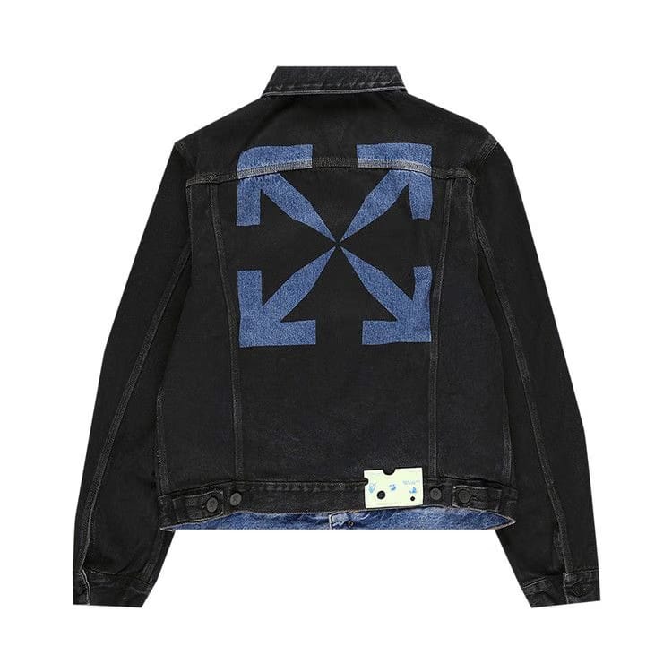 Off-White Stencil Slim Denim Jacket Black/Medium Blue