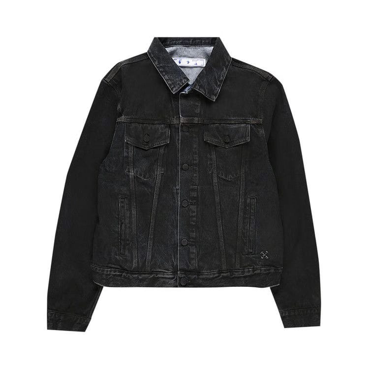 Off-White Stencil Slim Denim Jacket Black/Medium Blue