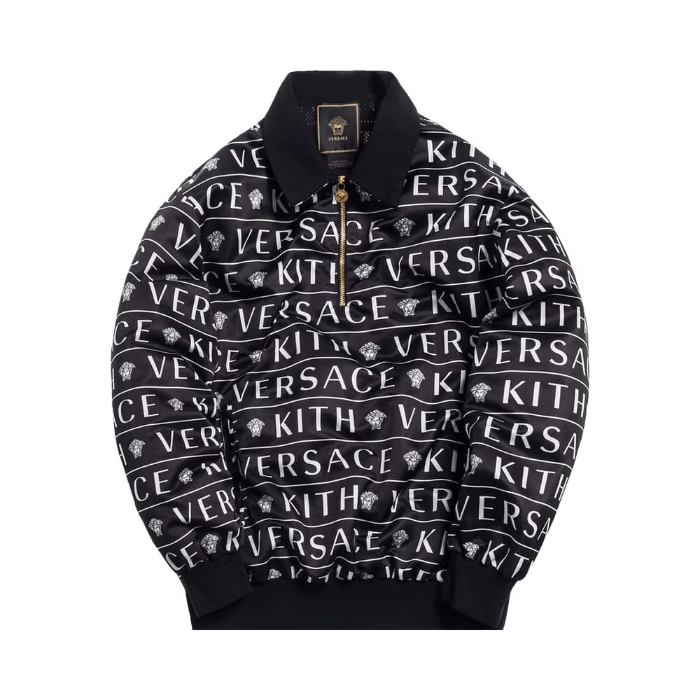 Versace x Kith Quarter Zip Pullover Black Monogram
