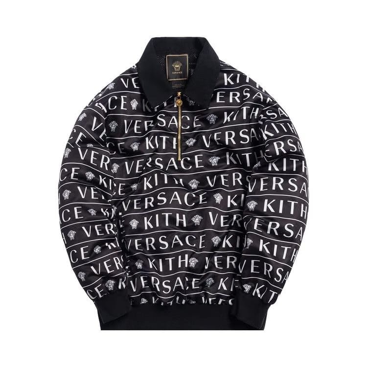 Versace x Kith Quarter Zip Pullover Black Monogram