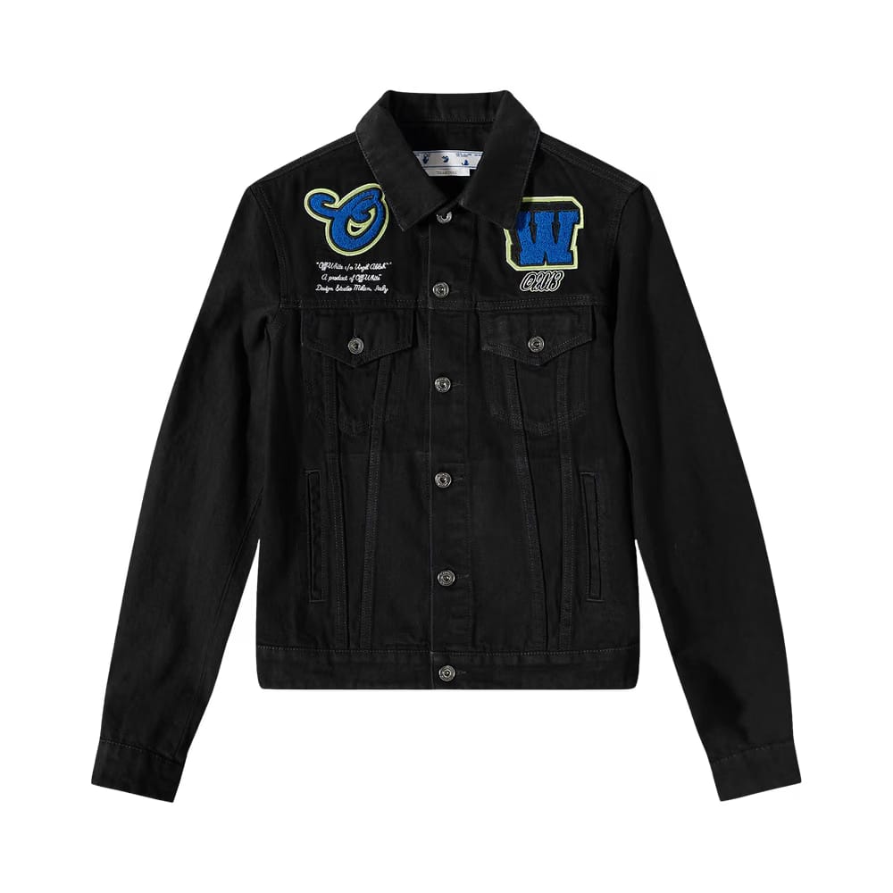 Off-White Varsity Patch Denim Jacket Black/Blue