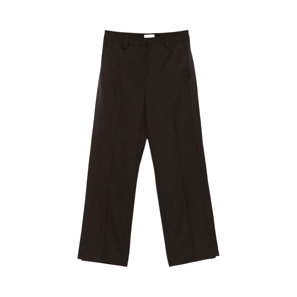 Off-White Virgin Wool Wide Leg Pants Mole