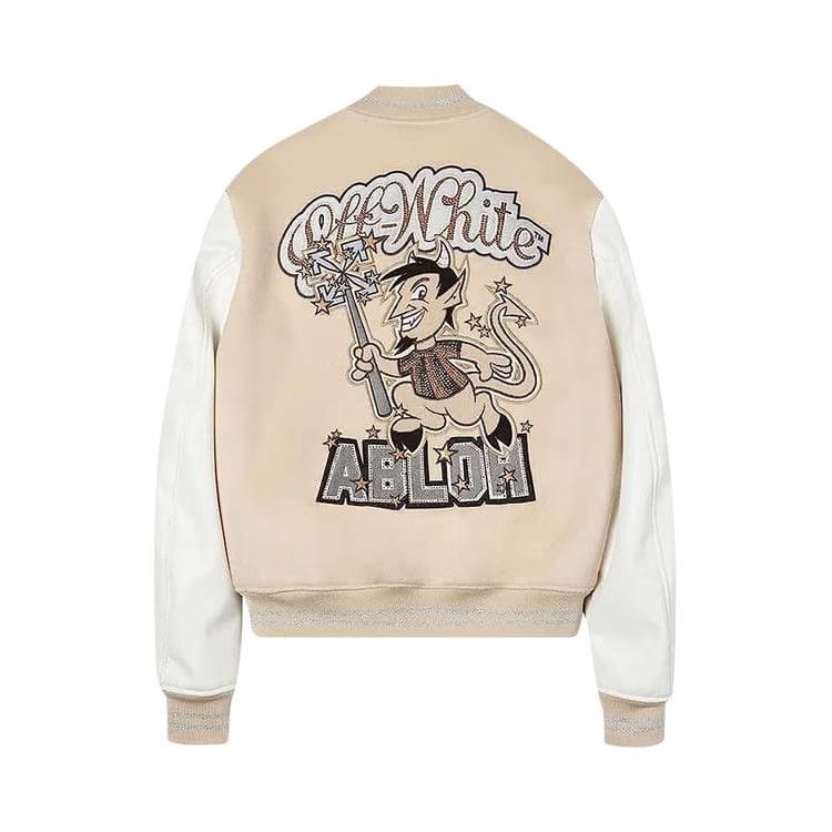 Off-White x AC Milan Varsity Jacket Cream/White