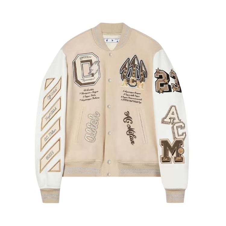 Off-White x AC Milan Varsity Jacket Cream/White
