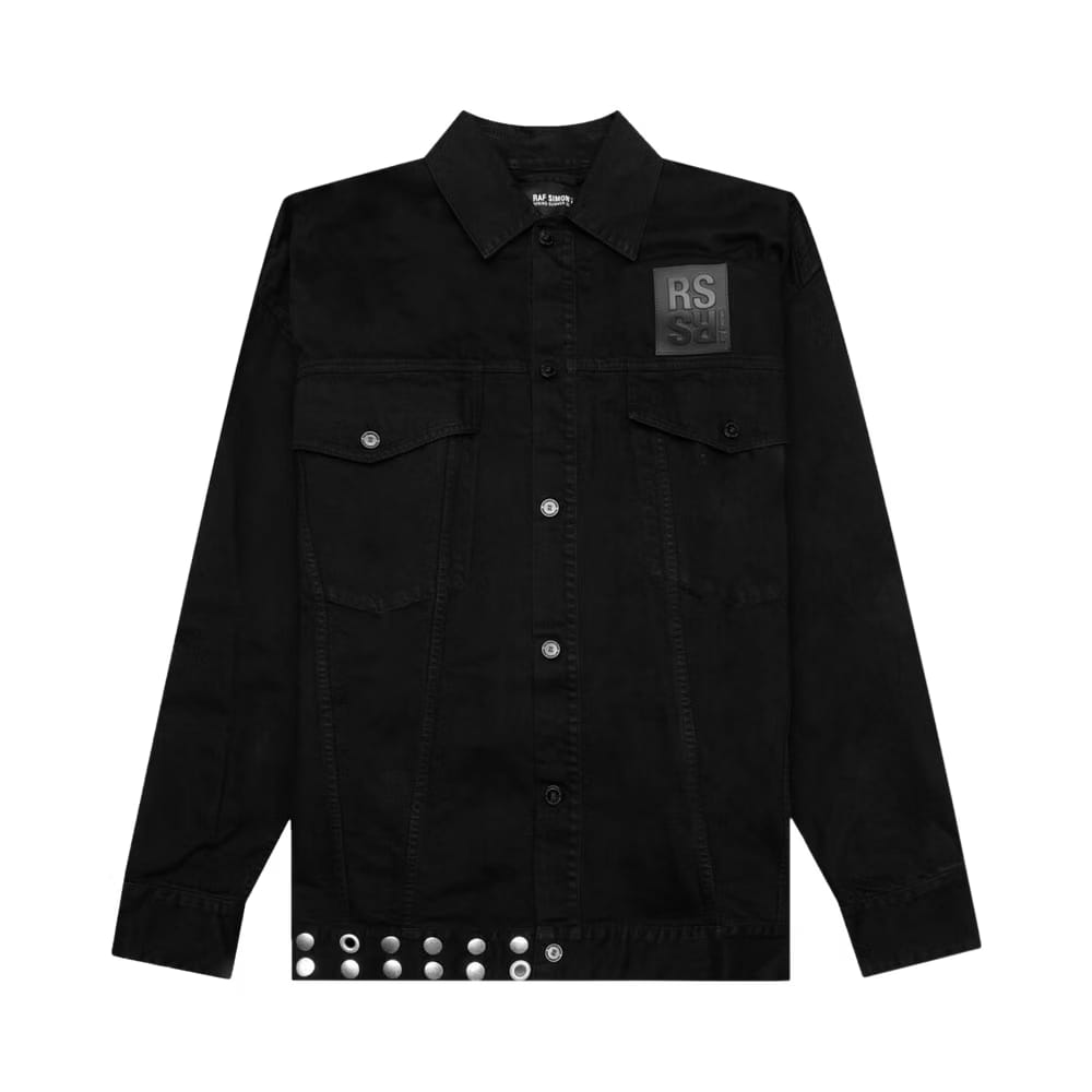 Raf Simons Leather Fringes And Studs Jacket Black