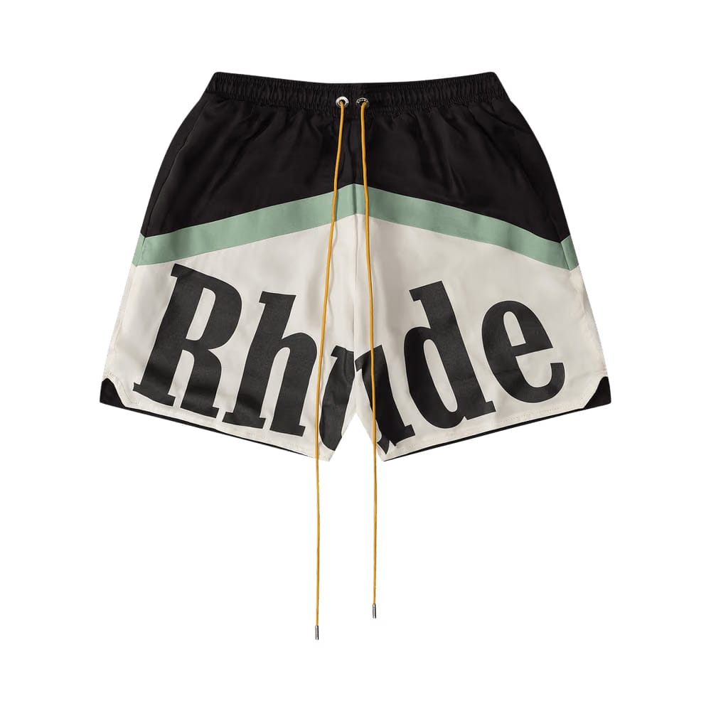 Rhude Awakeing Shorts Black/Green/Creme