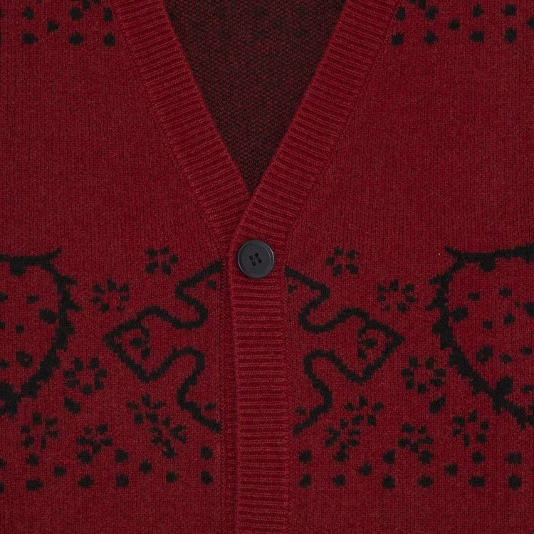 Rhude Bandana Knit Cardigan Red/Black