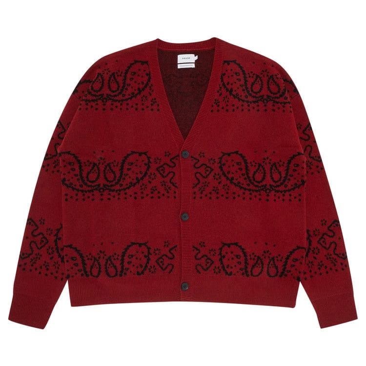Rhude Bandana Knit Cardigan Red/Black