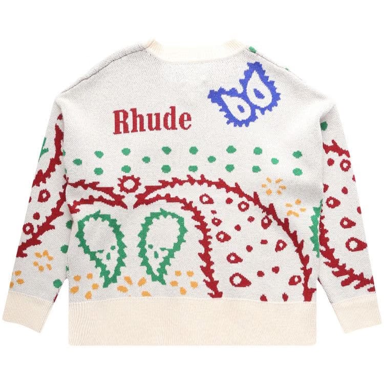 Rhude Bandana Knit Crème/Multicolor