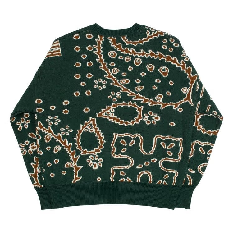Rhude Bandana Knit Crewneck Green