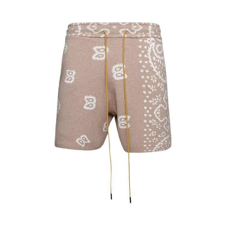 Rhude Bandana Knit Shorts 0517 Tan/Cream