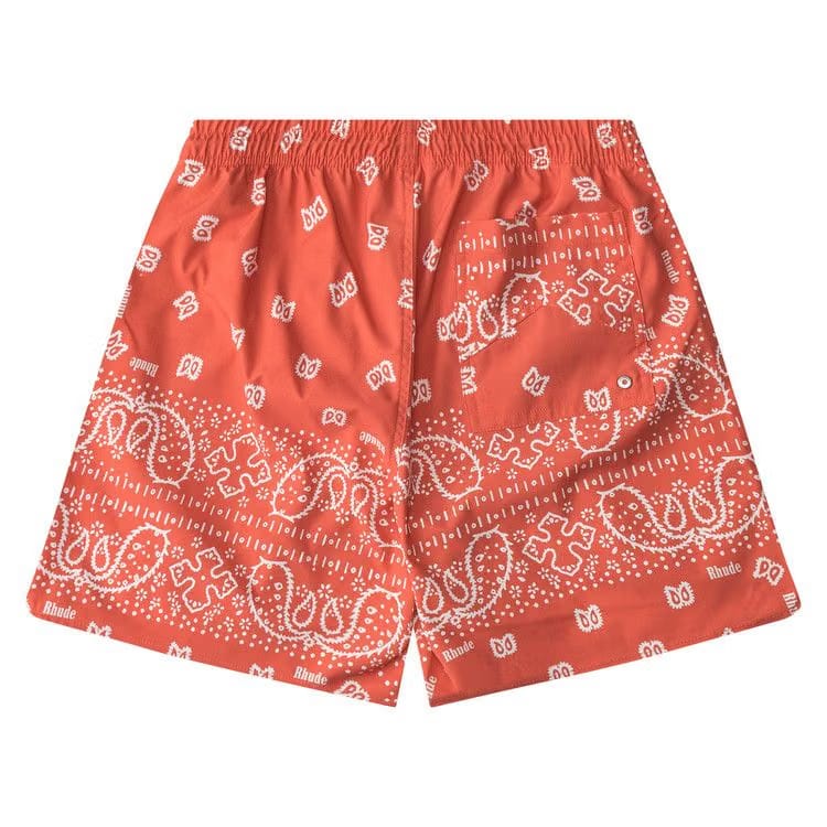 Rhude Bandana Shorts Orange