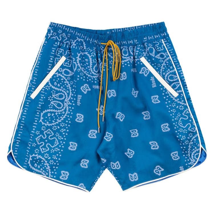 Rhude Bandana Track Shorts Blue/Creme