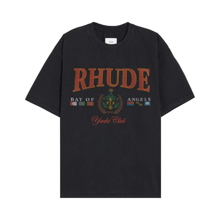 Rhude Bay Of Angels Yacht T-Shirt Vintage Black