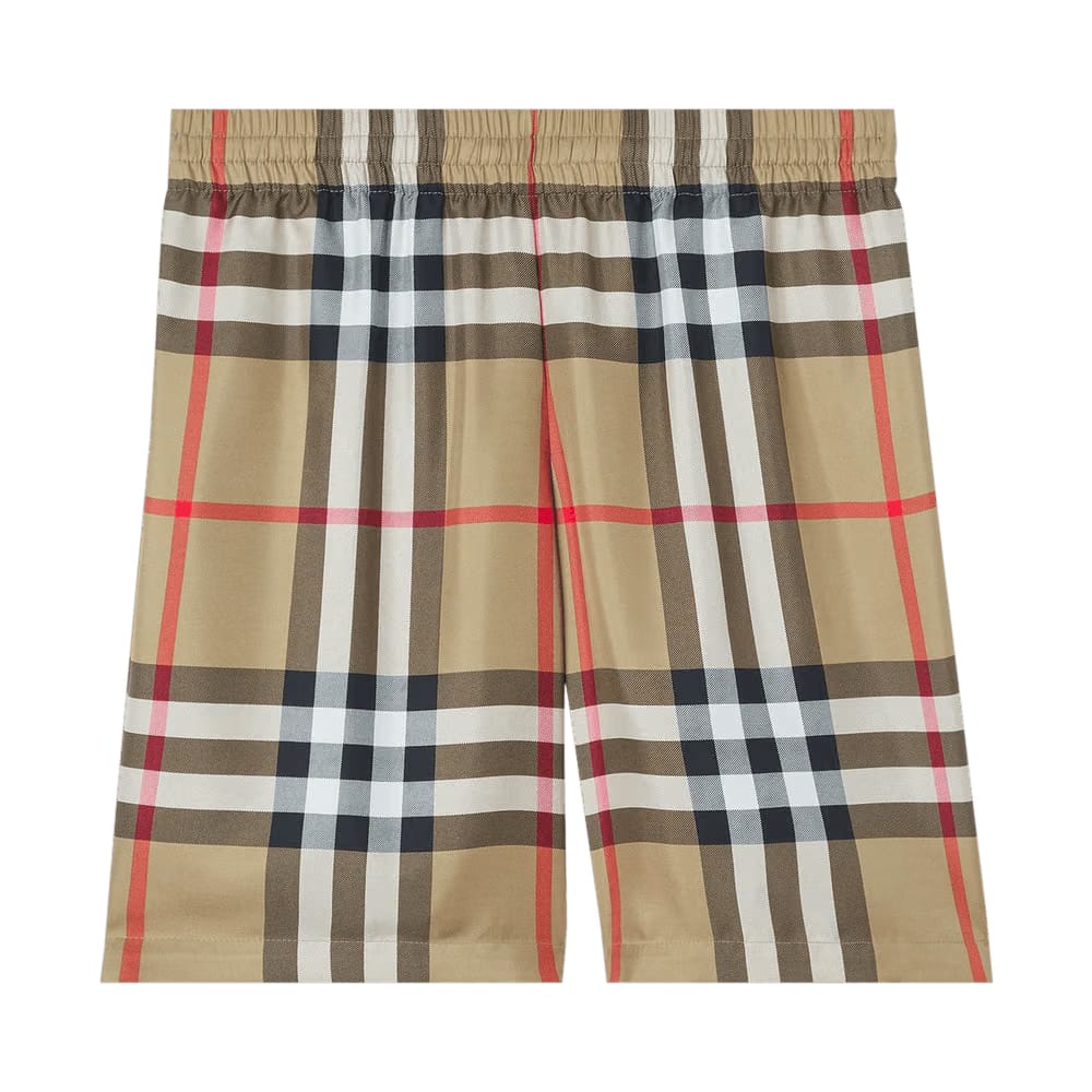 Burberry Check Silk Shorts Archive Beige