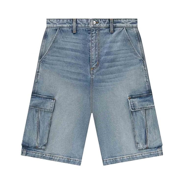 Rhude Cargo Denim Baggy Shorts Bay Indigo