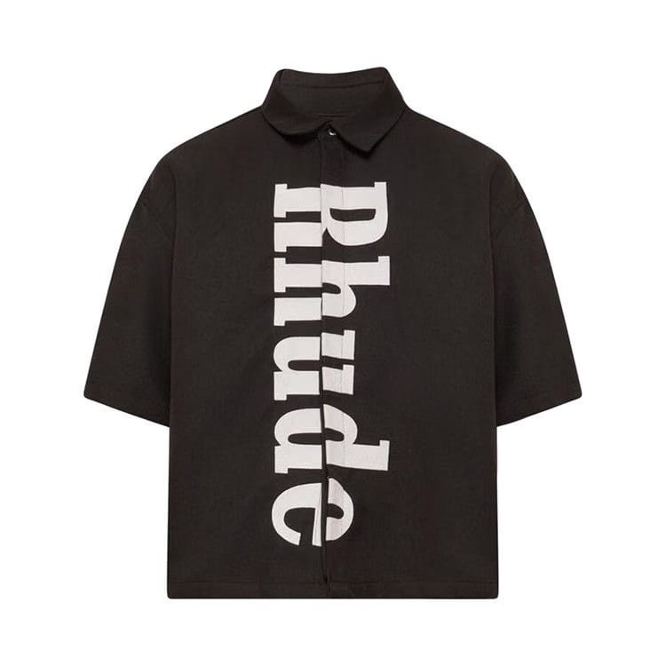 Rhude Center Logo Button Up Shirt Black/White