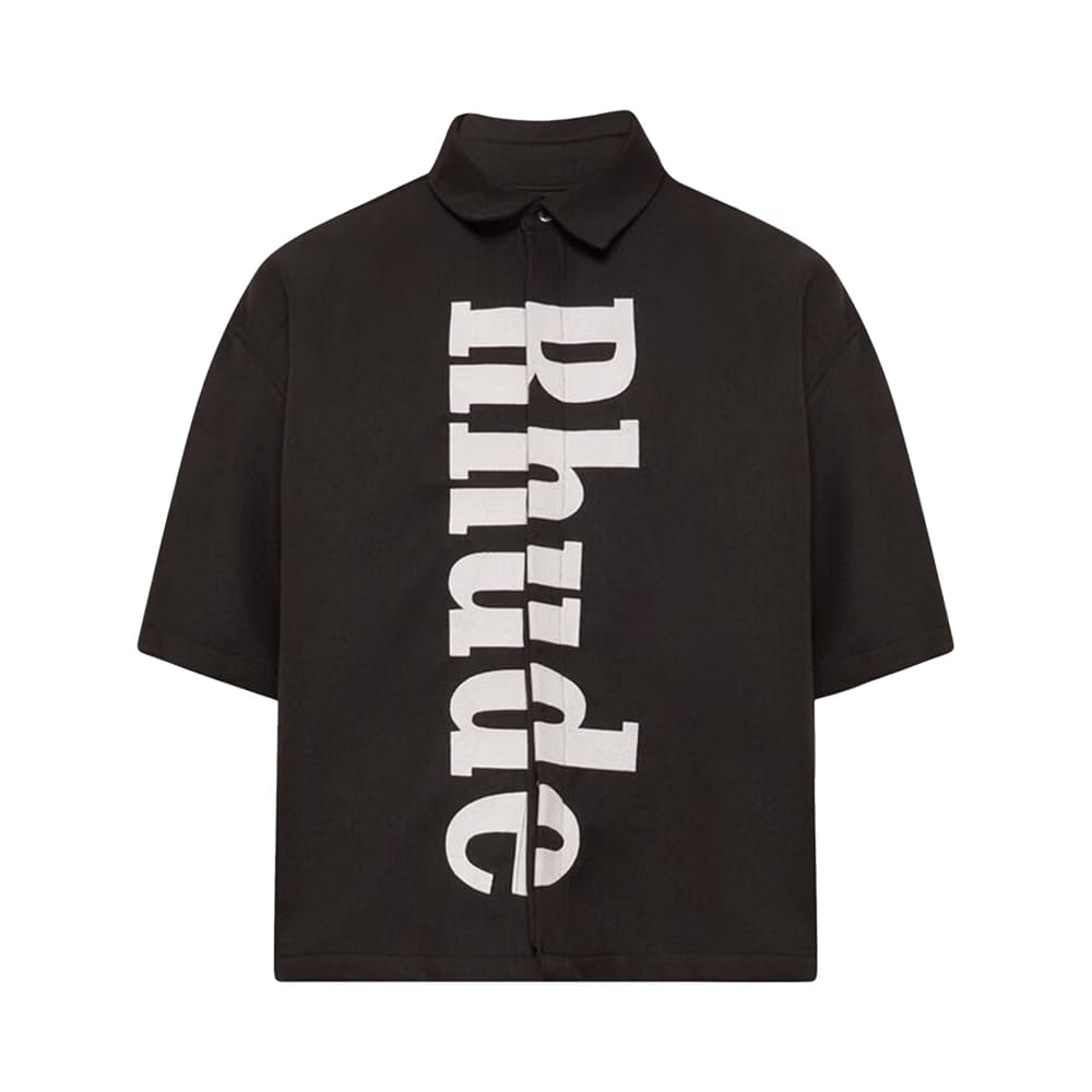 Rhude Center Logo Button Up Shirt Black/White