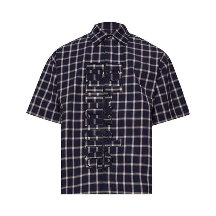 Rhude Center Logo Button Up Shirt Navy/White