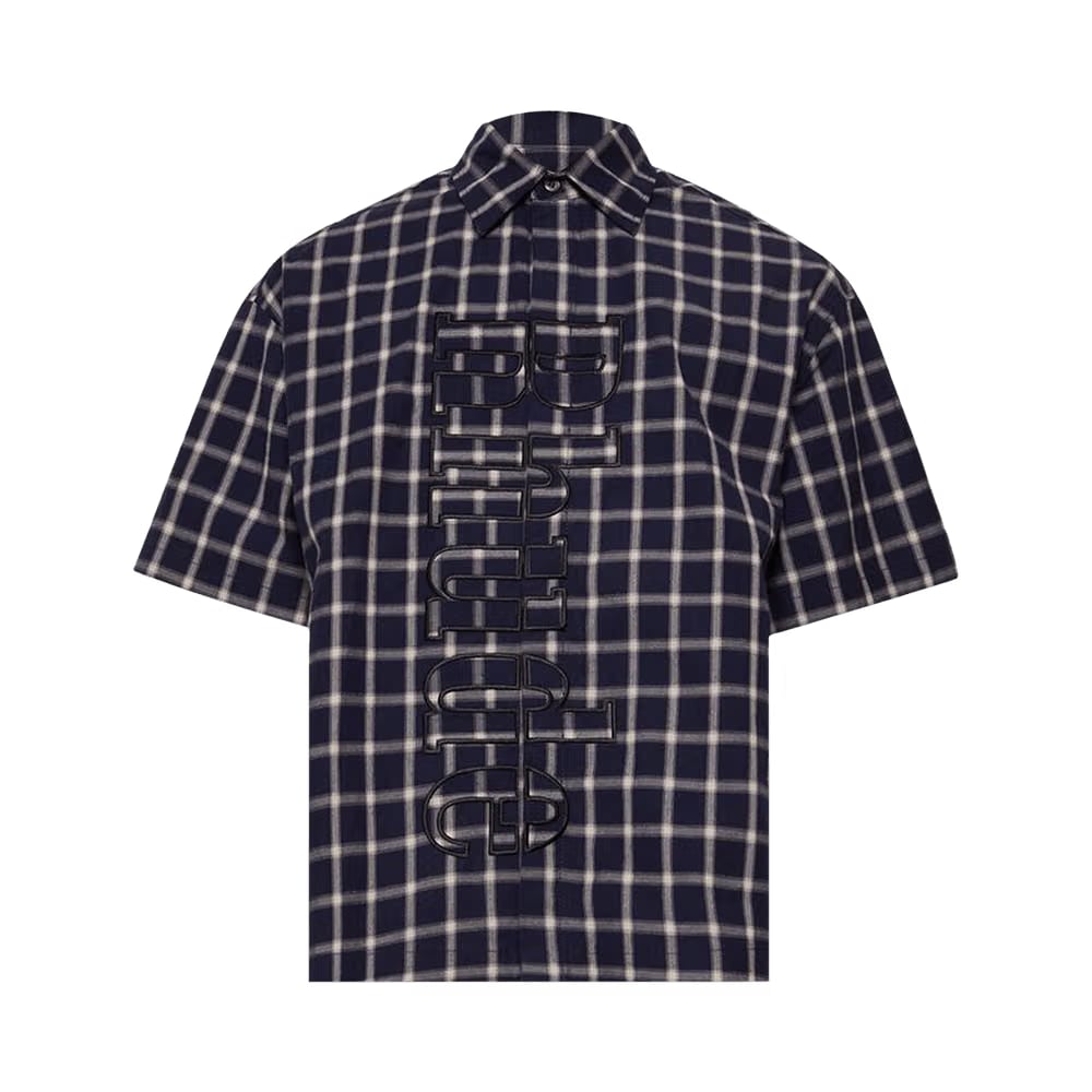 Rhude Center Logo Button Up Shirt Navy/White
