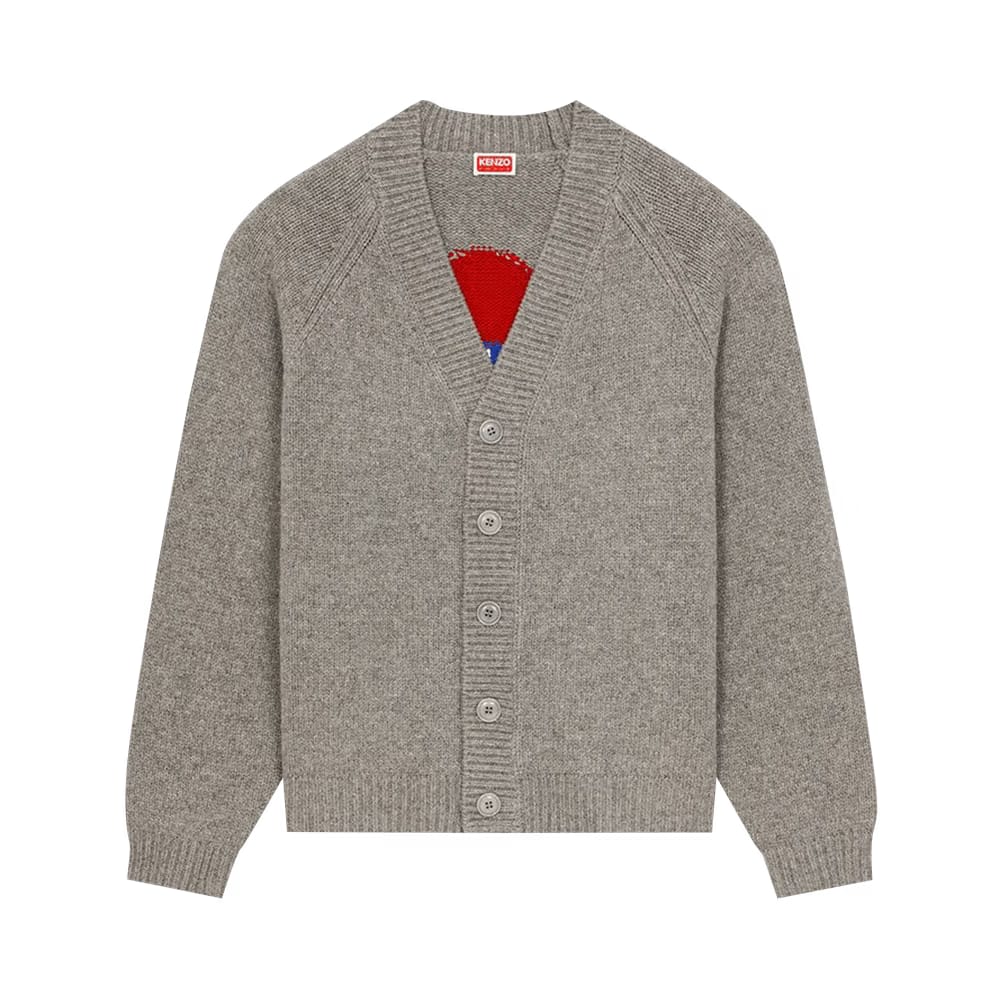 Kenzo Target Cardigan Pearl Grey