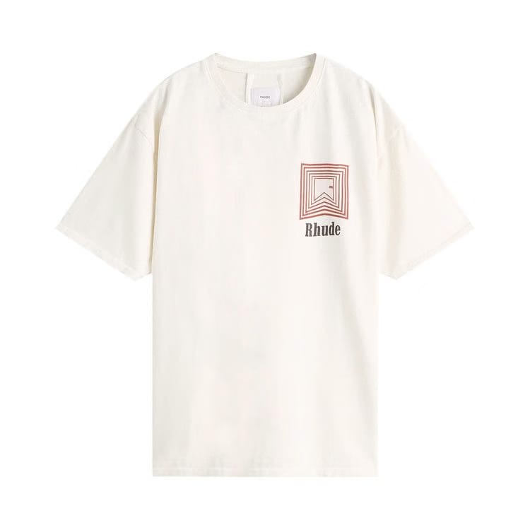 Rhude Chevron Logo Repeat T-Shirt Vintage White