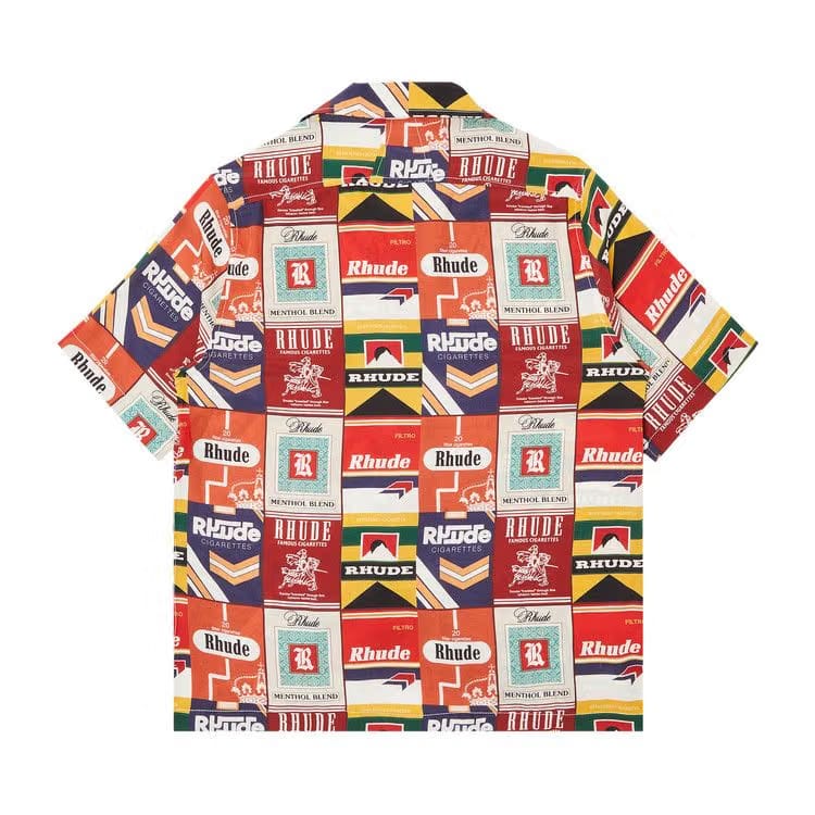 Rhude Cigaretta Silk Shirt Red/Multicolor