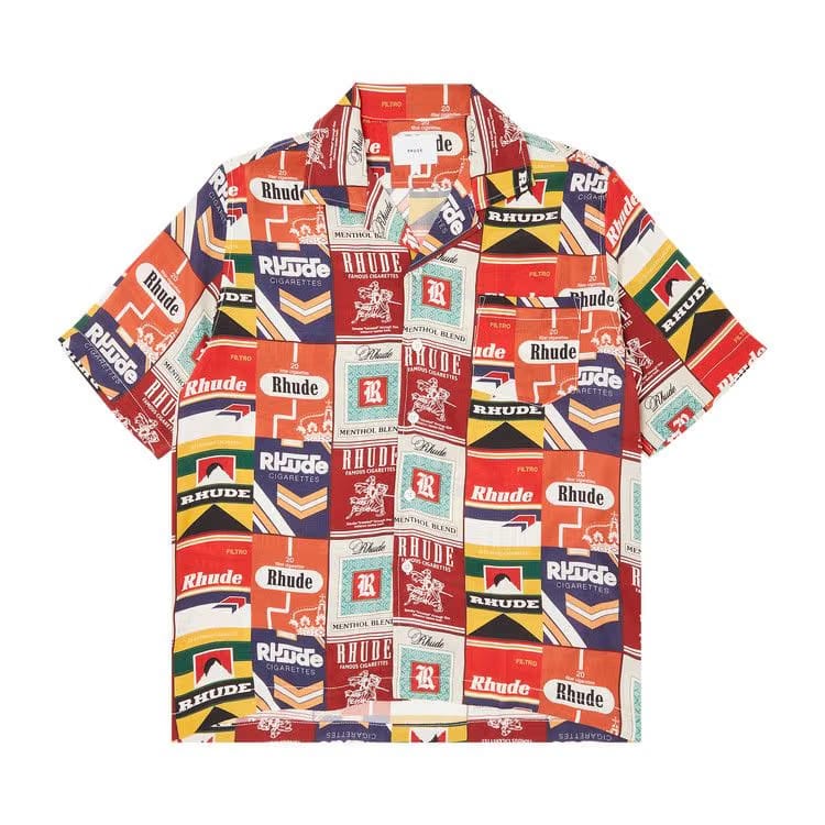 Rhude Cigaretta Silk Shirt Red/Multicolor