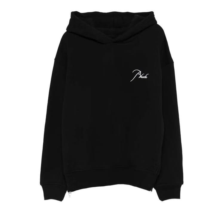 Rhude Classique Side Zip Pullover Hoodie Black
