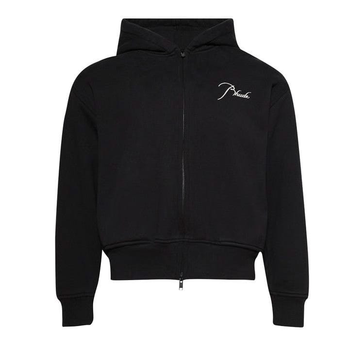 Rhude Classique Zip Up Hoodie Black/White