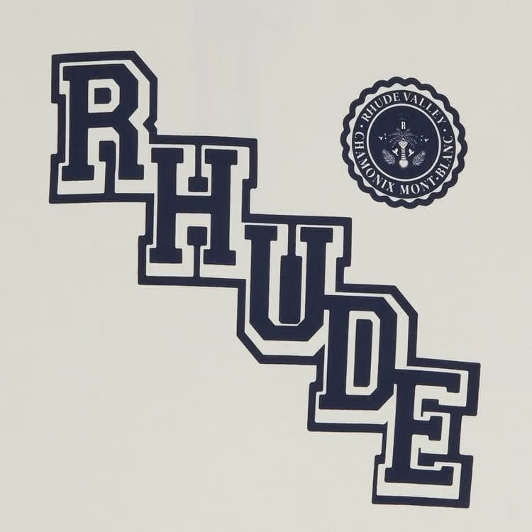 Rhude Collegiate Crest T-Shirt Vintage White