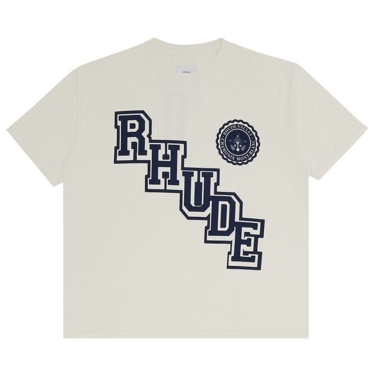 Rhude Collegiate Crest T-Shirt Vintage White