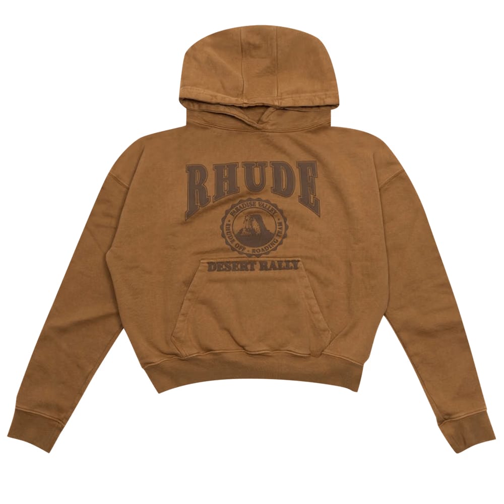 Rhude Cropped Desert Valley Hoodie Camel