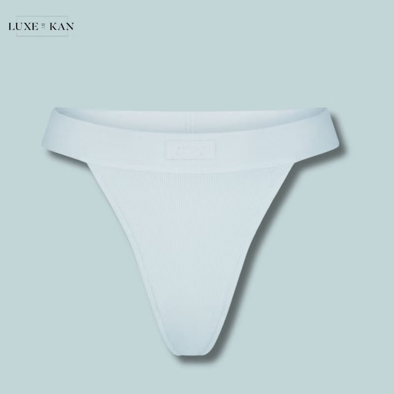 SKIMS Ribbed stretch-cotton thong