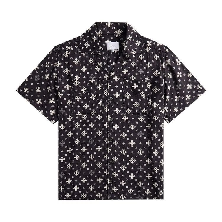 Rhude Cross Bandana Rayon Shirt Black/White