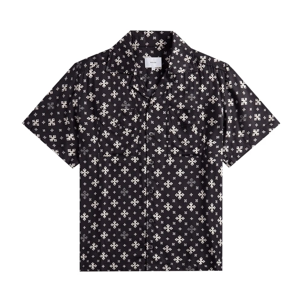 Rhude Cross Bandana Rayon Shirt Black/White