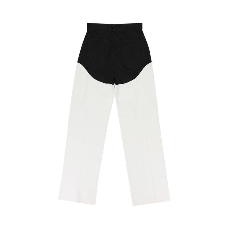 Rhude Cut Out Moto Straight Pants Black/White
