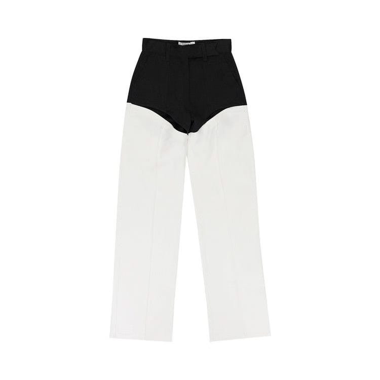 Rhude Cut Out Moto Straight Pants Black/White