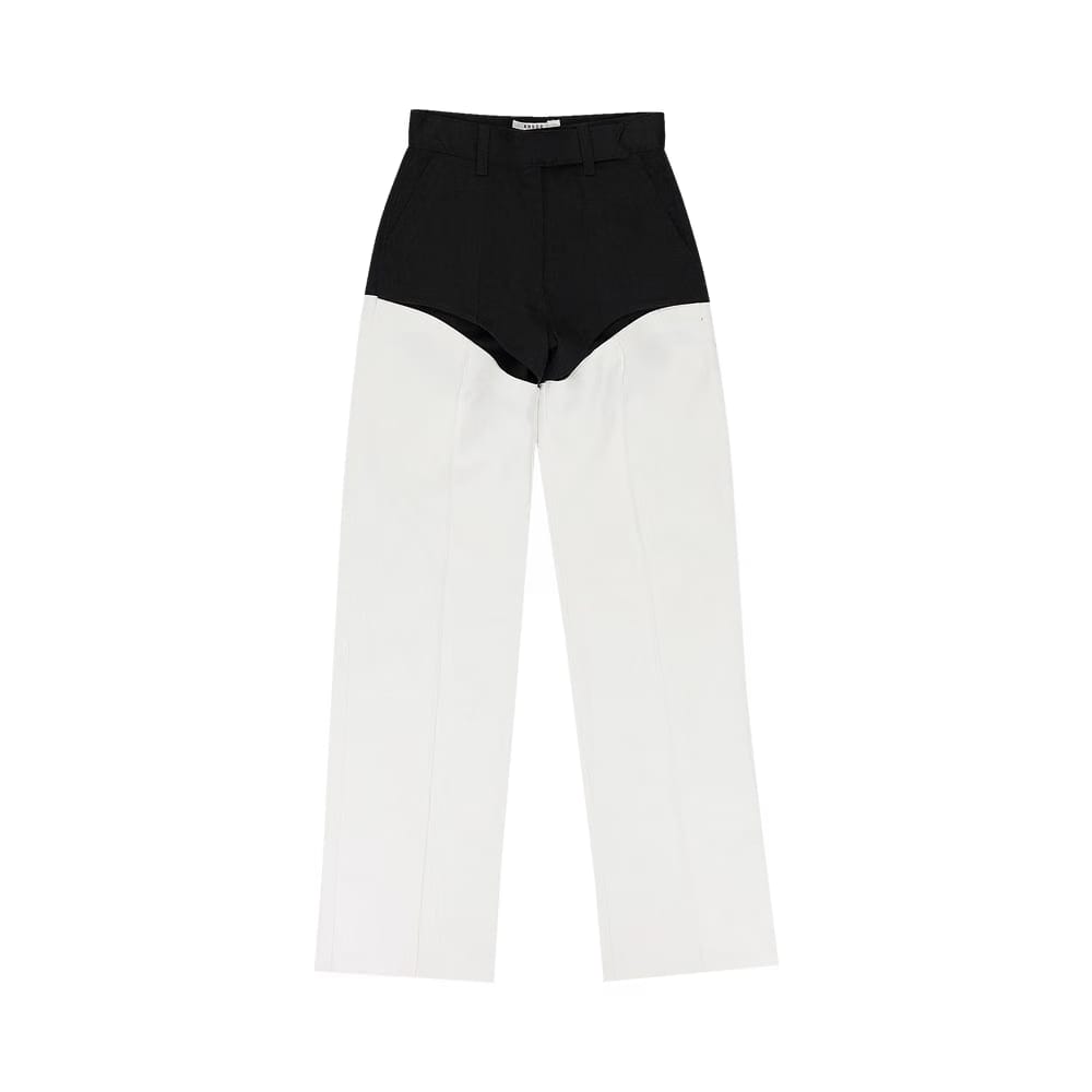 Rhude Cut Out Moto Straight Pants Black/White