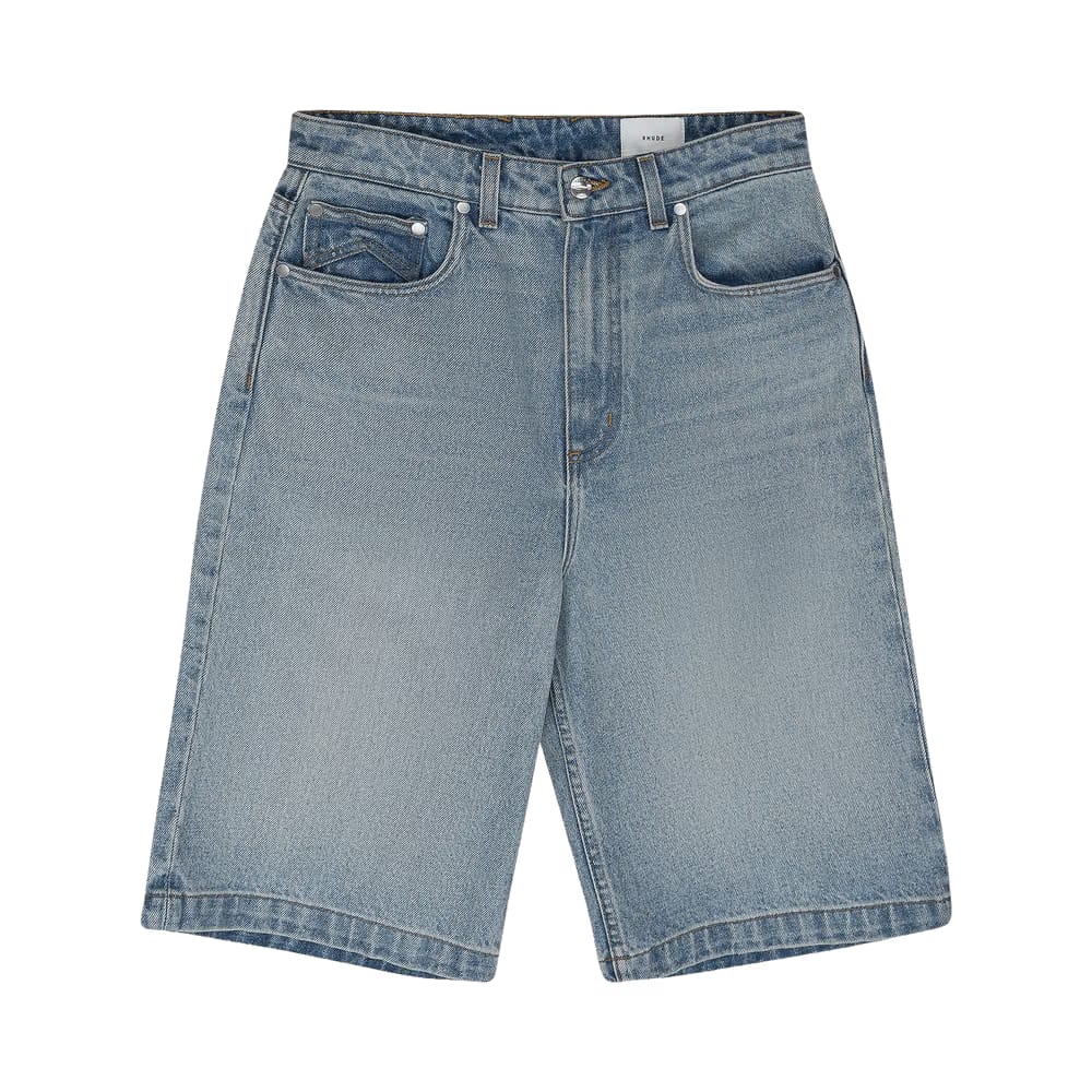 Rhude Drop Crotch Denim Shorts Indigo