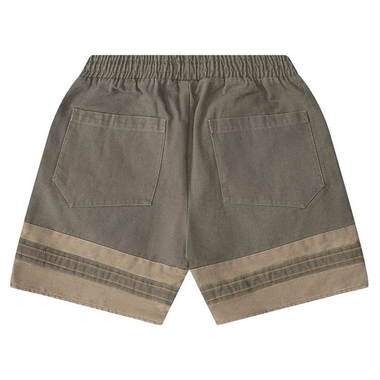 Rhude Embroidered Canvas Logo Shorts Olive/Tan