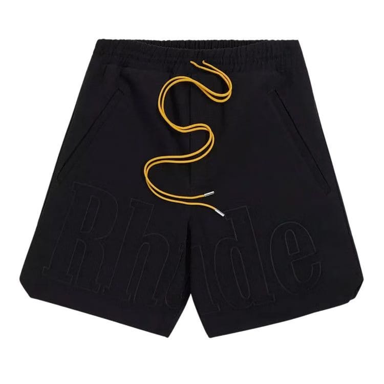 Rhude Embroidered Twill Logo Shorts Black