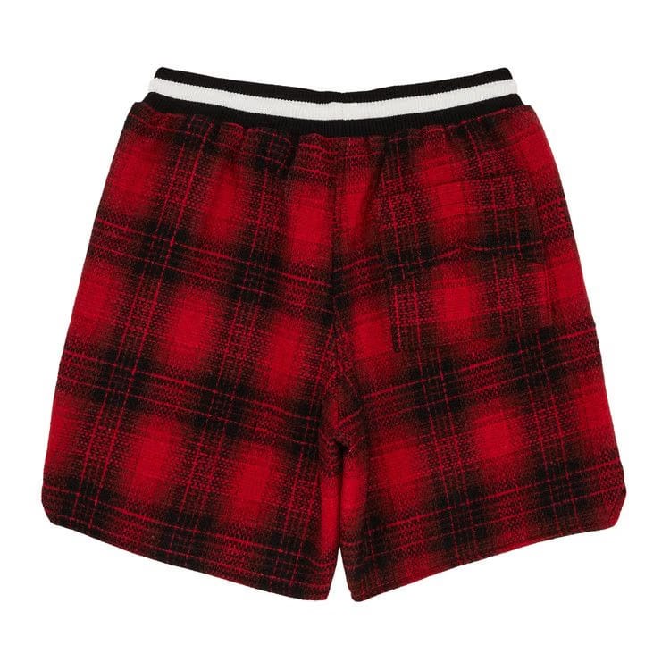 Rhude Flannel Collegiate Court Logo Shorts Red/Black