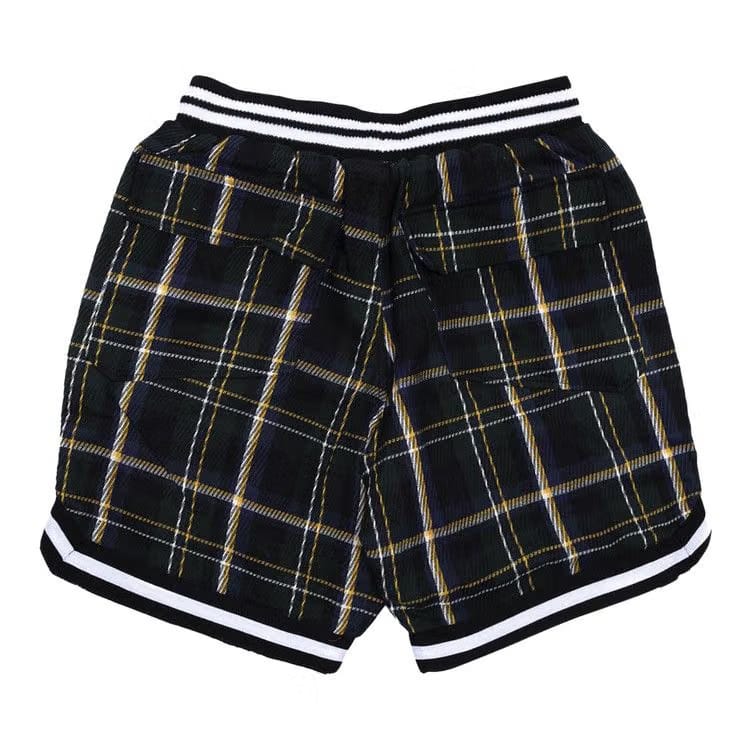 Rhude Flannel Court Logo Shorts Multicolor Green