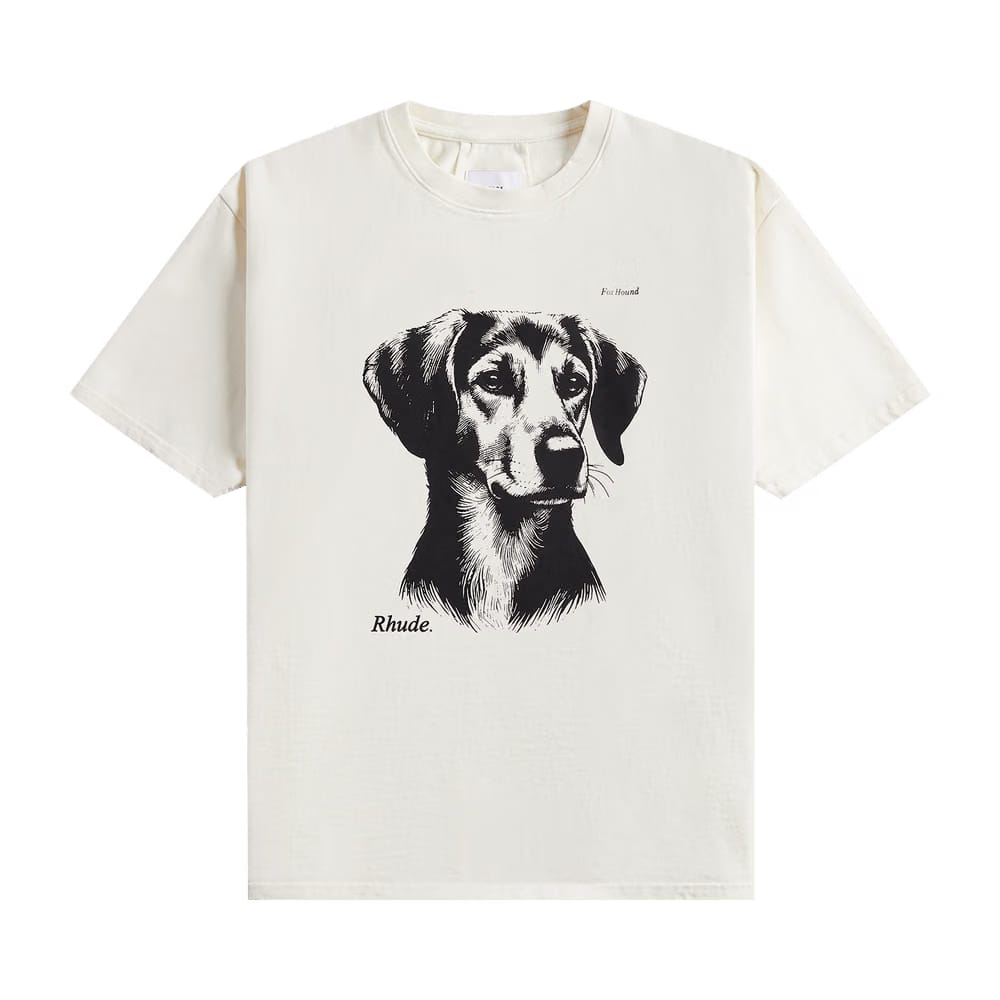 Rhude Fox Hound T-Shirt Vintage White